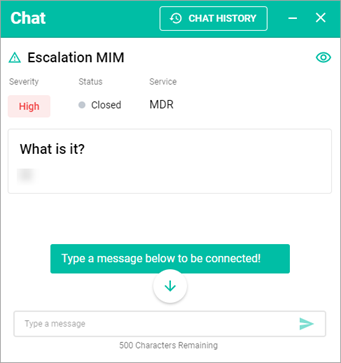 Chat pop-up window
