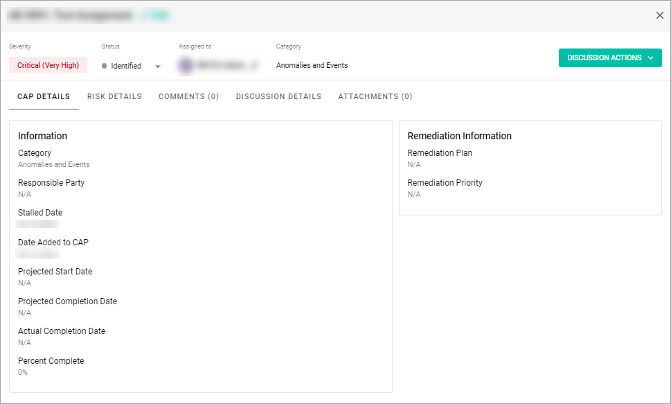 Cap Security Note View Risk Details